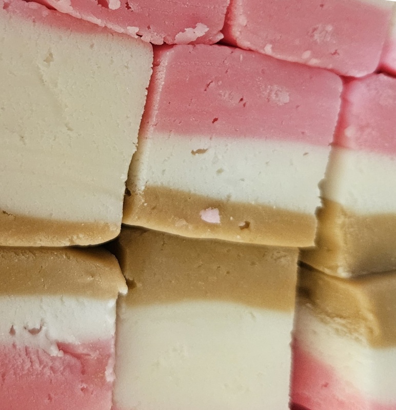 Neapolitan Soft Nougat Luxury Hand Made Sweets The Fudge Factory